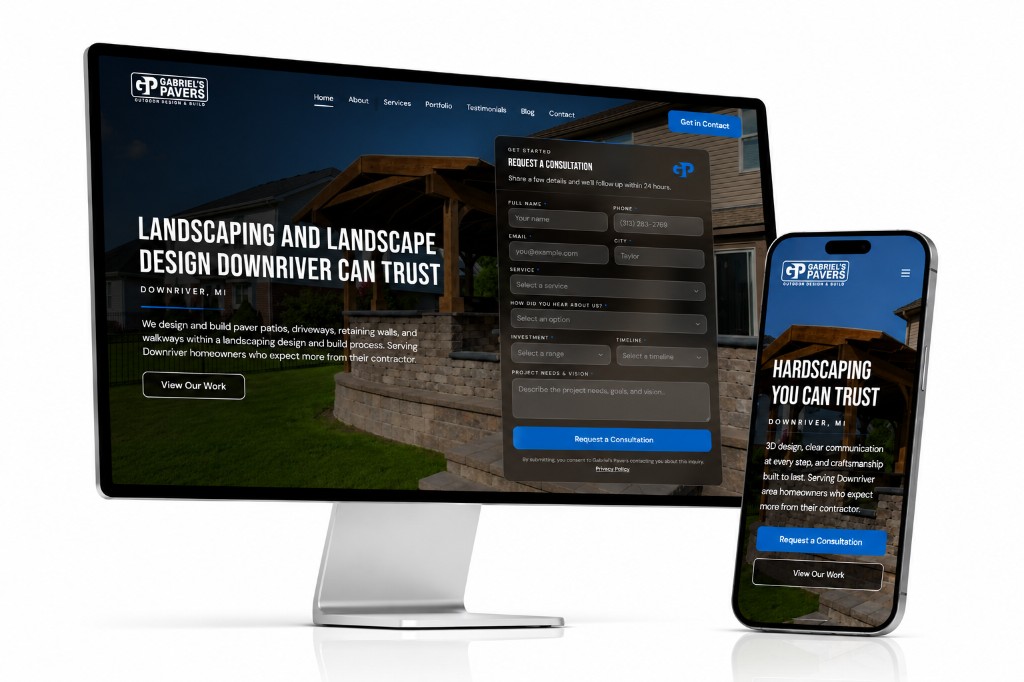 Gabriel's Pavers website homepage